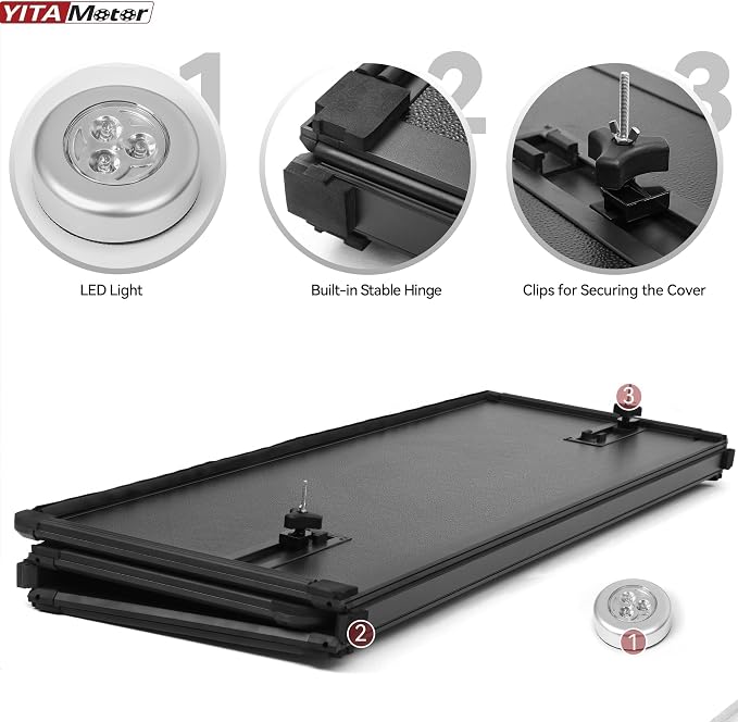 YITAMOTOR FRP Hard Tri-Fold Truck Bed Tonneau Cover Fits for Dodge Ram 2500 3500 2003-2026, 6.4 ft Bed Without Rambox