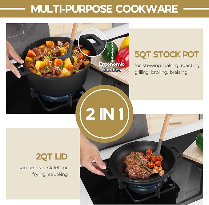 TeamFar Pre-season Cast Iron Dutch Oven