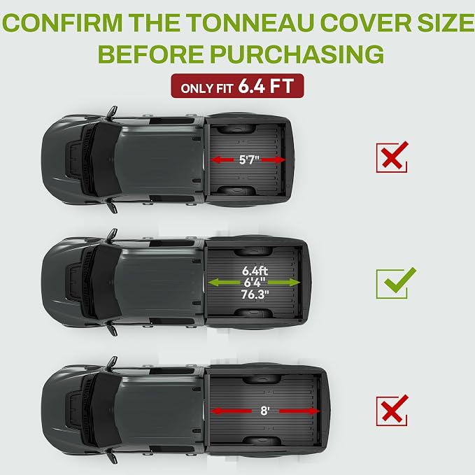 AUTOSAVER88 Hard Quad Fold Truck Bed Tonneau Cover Fit for Dodge Ram 1500 2002-2026 (Classic & New), Fits for Dodge Ram 2500 3500 2003-2026 with 6.4ft Bed Without Rambox