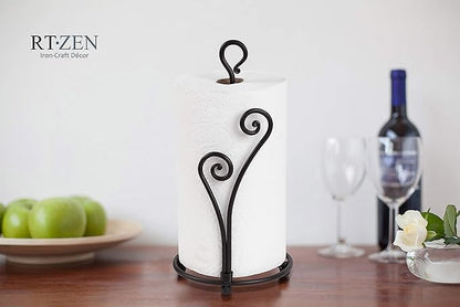RTZEN Matte Black Paper Towel Holder Countertop