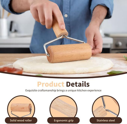 Pastry and Pizza Baking Roller Pin, Non Stick Wood Rolling Pins