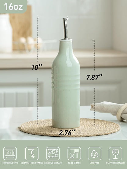 famiware Jupiter 16oz Ceramic Olive Oil Dispenser Bottle, 1 Piece Oil Dispenser