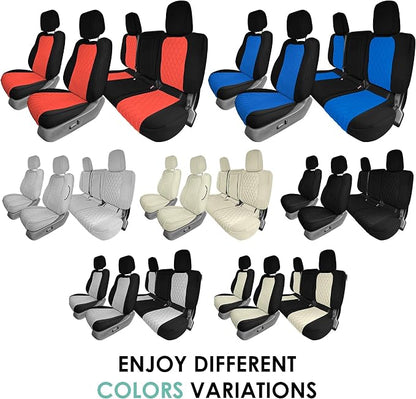 FH Group Custom Fit Car Seat Covers Specifically Made for 2022-2026 Nissan Frontier, Full Set Solid Beige Ultraflex Neoprene Waterproof Automotive Seat Covers for Pickup Truck, Nissan Accessories