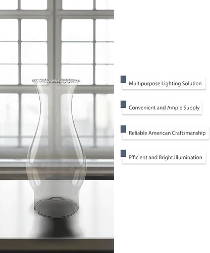 Light of Mine - 3" X 8.5" Crimp Top Oil Lamp Replacement Chimney (3" X 8 1/2")