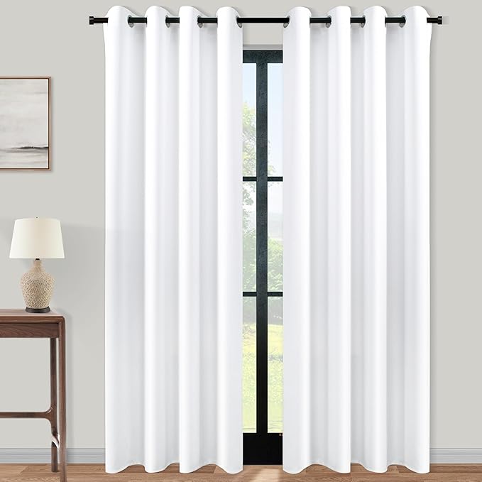 KOUFALL Closet Curtains for Bedroom Closet Door, 95 Inch Long Open Grommet