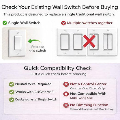 LANBON Smart Light Switch, 1/2/3 Gang, 3 Way