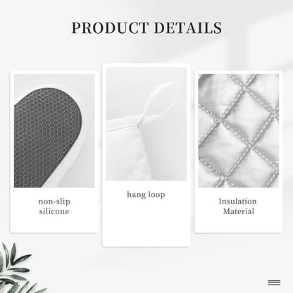 Black White Retro Polka Dot Oven Mitts and Pot Holders Sets of 4, Heat