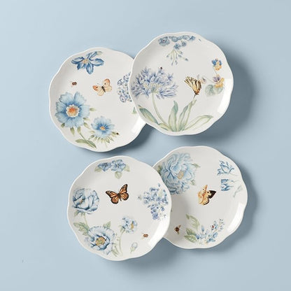 Lenox 833416 Butterfly Meadow Blue 4-Piece Dessert Plate Set