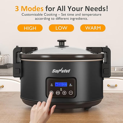Sunvivi 8.5 Quart Programmable Slow Cooker: Multi-Cooker Food Warmer
