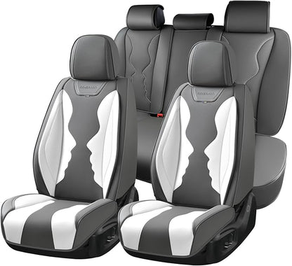Coverado Pride Ride Car Seat Covers Full Set, Rainbow Seat Covers for LGBTQ+, Leather Waterproof Universal Car Interior Covers Seat for Most Cars