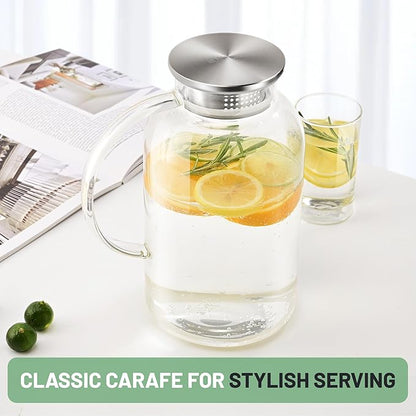 SUSTEAS 2.2 Liter 75oz Glass Pitcher