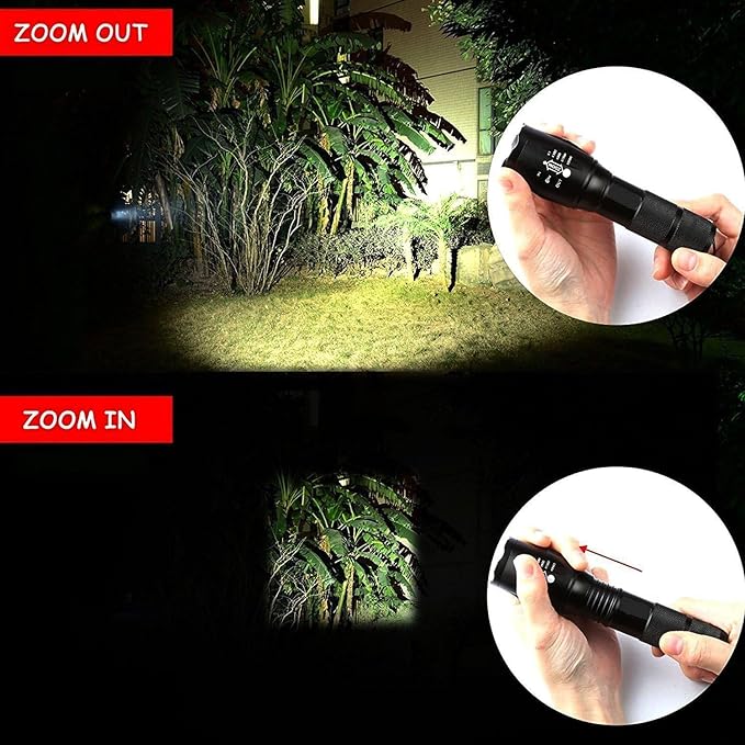 Military Grade 5 Mode High Lumens Tactical Led Waterproof Flashlight (4-Pack)