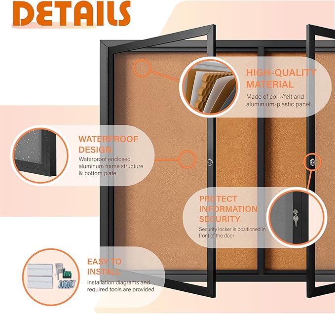 Enclosed Bulletin Board Outdoor Noticeboard