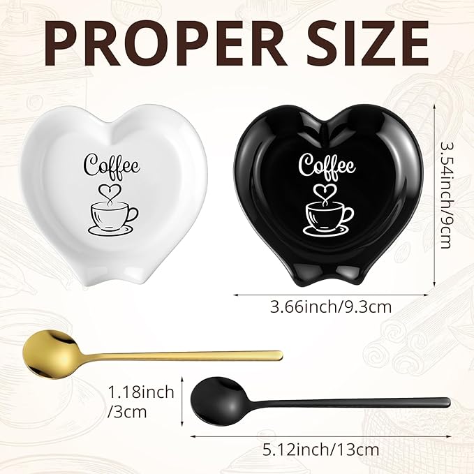 FoldTier 2 Pcs Ceramic Coffee Spoon Rest