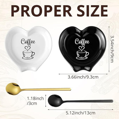 FoldTier 2 Pcs Ceramic Coffee Spoon Rest
