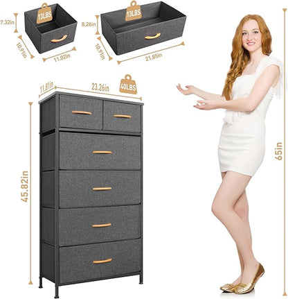 Mifuro Tall Dresser for Bedroom, Vertical Storage Organizer Tower