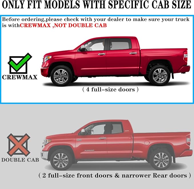 COMNOVA 6 Inch Running Boards Compatible with 2022-2026 Toyota Tundra Crewmax Cab. Tundra Running Boards Nerf Bars Rock Sliders, Side Steps Made with Stainless Steel.