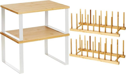 Marsui 4 Pcs Kitchen Organizer Accessories Set Cabinet Organizer Shelf and