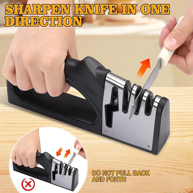 4-in-1Manual Knife Sharpener Suitable