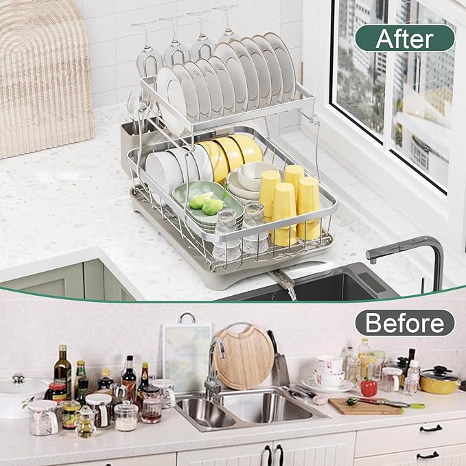 LIYI Dish Drying Rack, Large Dish Rack