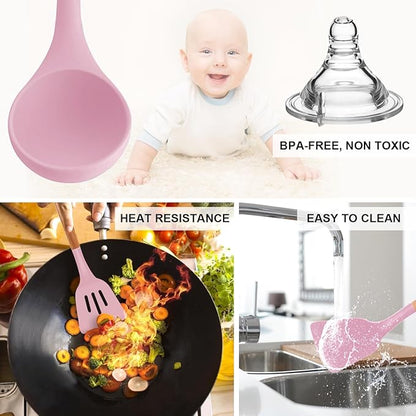 MIBOTE Silicone Cooking Kitchen Utensils Set