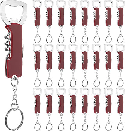Ziliny 24 Pcs Bottle Opener Keychain Bulk Wine Bottle Beer Opener Keychain