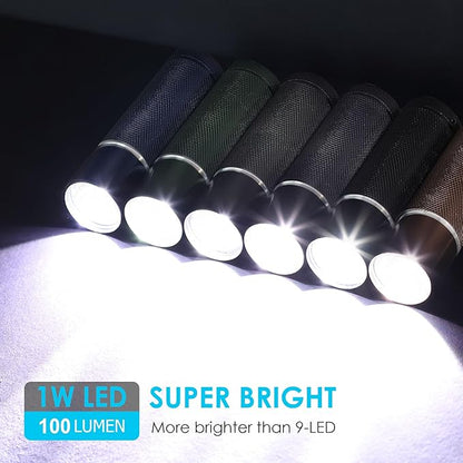 FASTPRO 6-Pack Flashlights Set, Aluminum LED Flashlights with AAA Batteries Included & Pre-Installed, Super Bright for Party Favors, Holiday Gifts, Camping, Hurricane Supplies