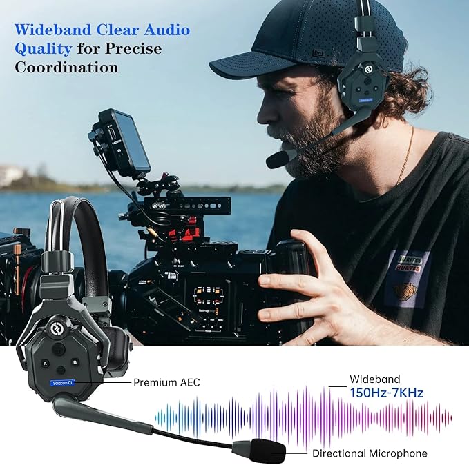 Hollyland Solidcom C1 3-Person 1100ft Full-Duplex Wireless Headset Intercom