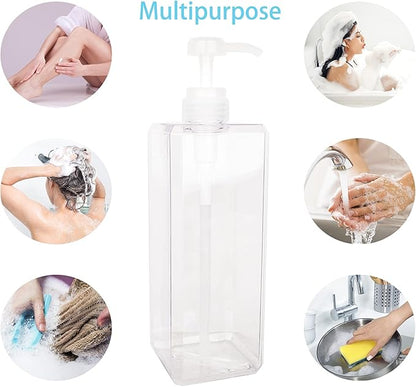 Pump Bottle, Refillable Plastic Empty Lotion Soap Dispenser Liquid Container