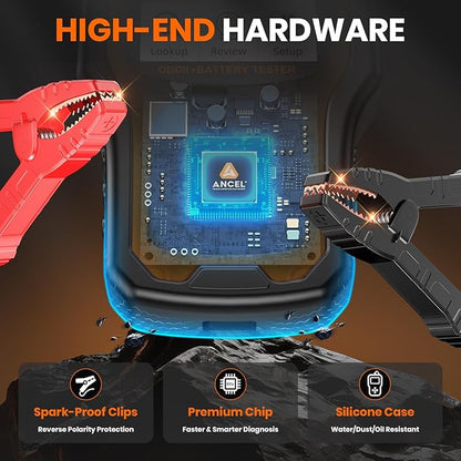 ANCEL AD410 PRO OBD2 Scanner and Battery Tester, 2-in-1 Car Diagnostic Tool