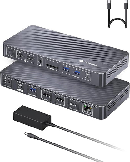 AV Access Docking Station 3 Monitors, 8K@30Hz Single Display, Triple 4K Display
