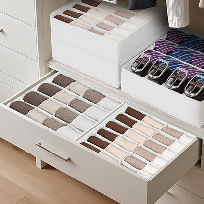 Joyoldelf Sock Drawer Organizer Divider 2 Packs Underwear Organizer, 24 Cell +