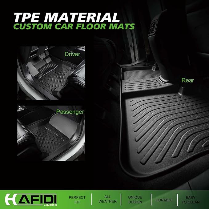 Floor Mats & Cargo Liner Custom for Mazda 3 2014-2018(Only Fits Hatchback Models) All Weather Protection TPE Floor Liners Front & Rear Row Full Set Accessories - Black