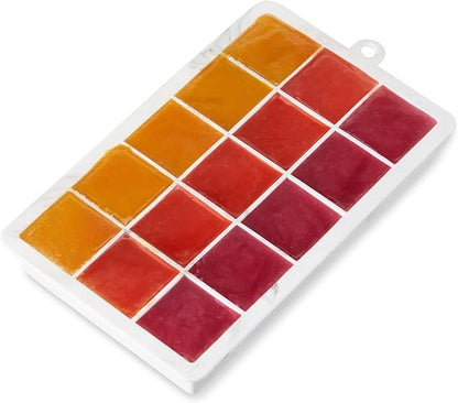 Host Ice Cube Tray with Lid, Makes 15 1.25" Cubes, Durable Silicone Trays