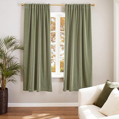 Lazzzy Velvet Blackout Curtains Thermal Insulated Room Window Drapes Super Soft