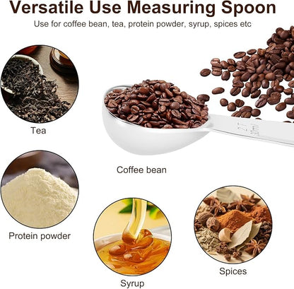 2Pcs Coffee Scoops, Premium 18/8 Stainless Steel Coffee Spoons, Tea and Powder