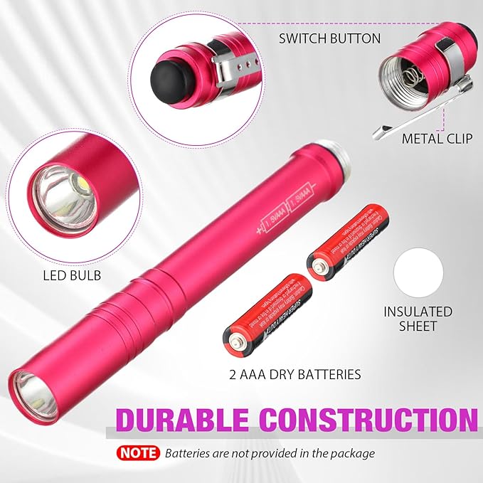 30 Pack Mini Pen Flashlights Bulk LED Pen Lights Aluminum Pocket Flashlights with Clips Small Handheld Torches Gifts for Camping Hiking Emergency Outdoor (Multicolor)