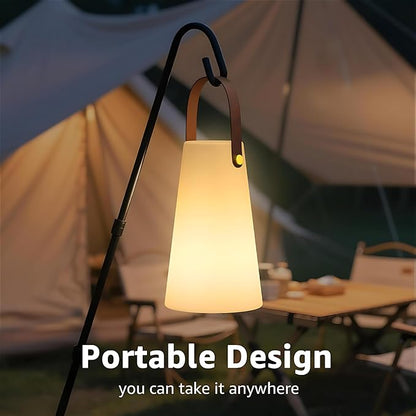 Portable Outdoor Table Lamp, Cordless Rechargeable Outdoor Table Lanterns RGB LED Lights with Remote, IP44 Water-Resistant Battery Operated Hanging Lamp for Patio Garden Camping Dining Room
