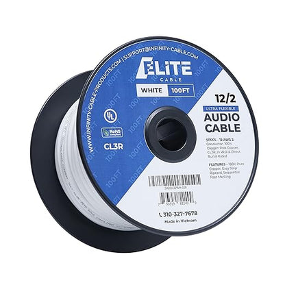 Elite 12/2 Speaker Wire 100ft, UL Listed,