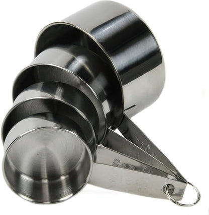 Chef Craft Select 4 Piece Measuring Cup Set, 1/2 and 1 cup, Stainless Steel