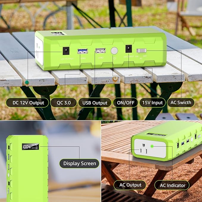 Powkey 88.8Wh Portable Power Station | 65W AC Camping & Home Backup