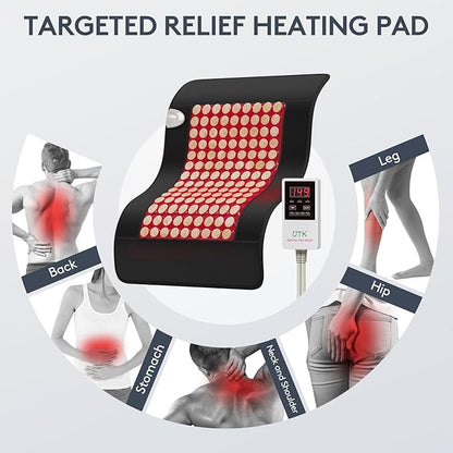 UTK Far Infrared Heating Pad for Back, 5X Deeper Pain Relief, 126 Natural Pure