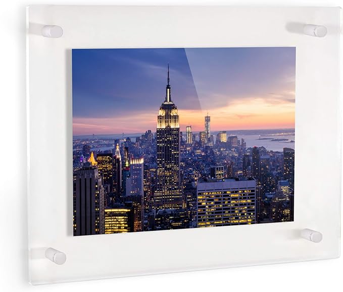 ArtToFrames 18x24 Inch Double Panel Floating Acrylic Picture Frame comes