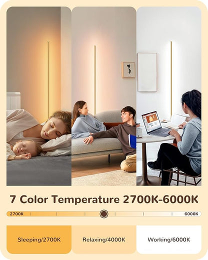 EDISHINE LED Corner Floor Lamp, 57.5" Tall Standing Lamp