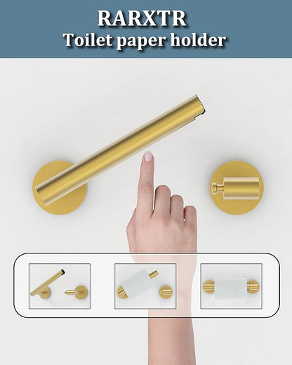 RARXTR Gold 2 Pack Toilet Paper Holder SUS304 Stainless Steel Double Post