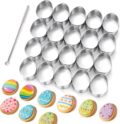 AIERSA Mini Egg Cookie Cutter, Round Small Easter Cookie Cutters, 1.2 Inch Tiny