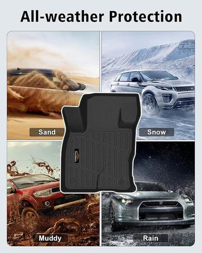 Floor Mats Custom for Ford Escape 2020-2025 2026 Trunk Mat with Backrest Mat (NOT for Hybrid) All Weather TPE Full Set Liners Cargo Protector & Door Sill Guards for Escape Accessories, Black
