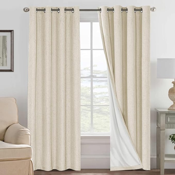 H.VERSAILTEX Linen Curtains 100% Blackout Curtains