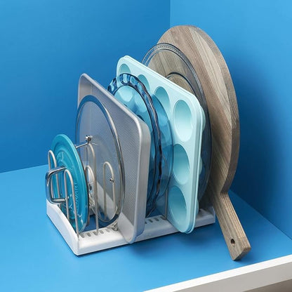 YouCopia StoreMore Adjustable Pan and Lid Rack, Pot Lids and Pans Organizer