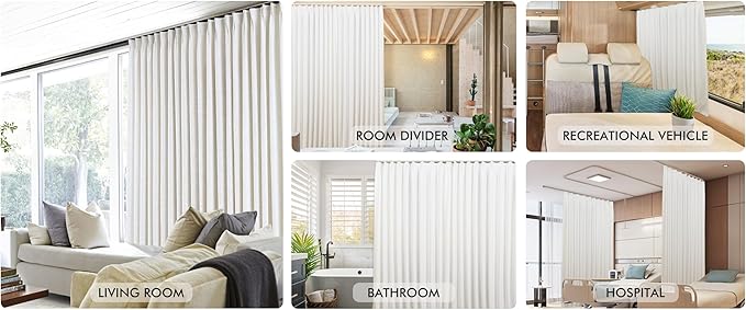 ChadMade Ceiling/Wall Mount Curtain Track Rod Set - 9ft Adjustable Length